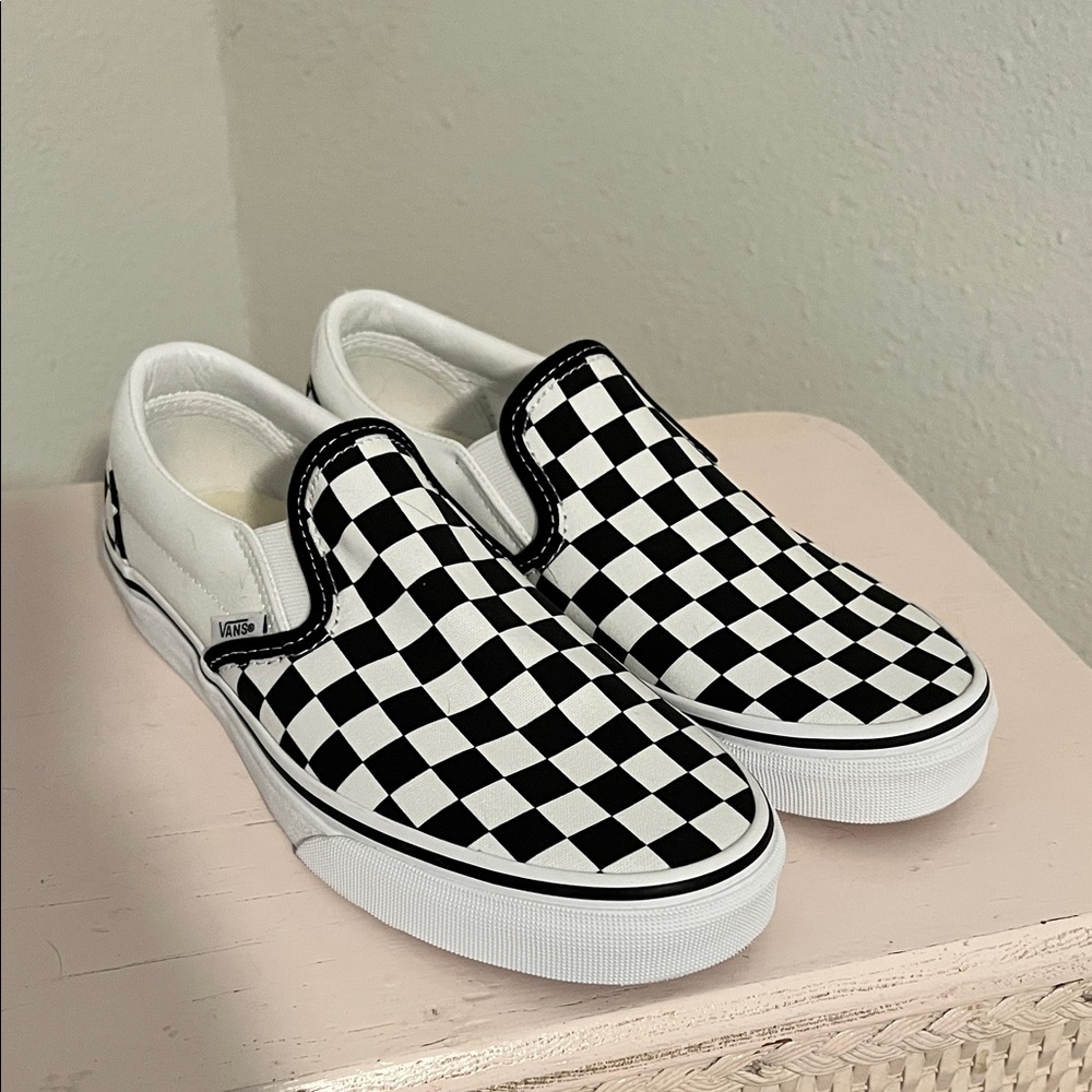 Vans Checkerboard Slip-On Sneakers - Black & White